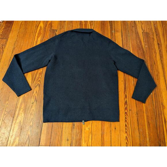 Selected Homme Mens Size Large zipper Front neck bottom Jacket Navy Blue - Picture 3 of 7